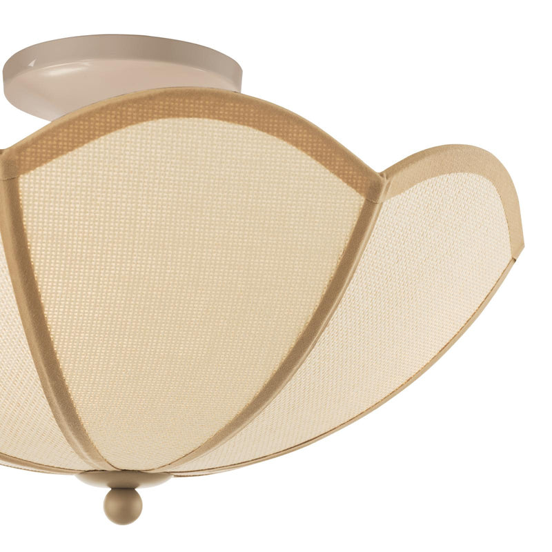 Dar Lighting Giuliana 3 Light Semi-Flush Rattan and Satin Taupe • GIU5329