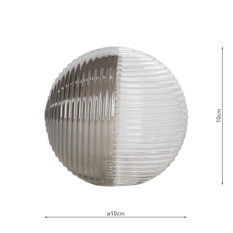 Dar Lighting Mix & Match Smoked & Clear Ribbed Glass G9 10cm • GL18