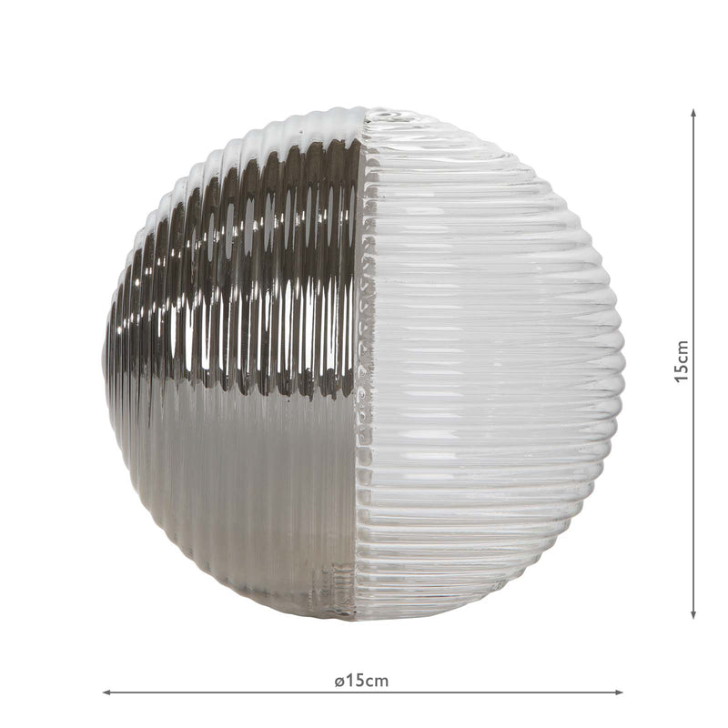 Dar Lighting Mix & Match Smoked & Clear Ribbed Glass G9 15cm • GL19