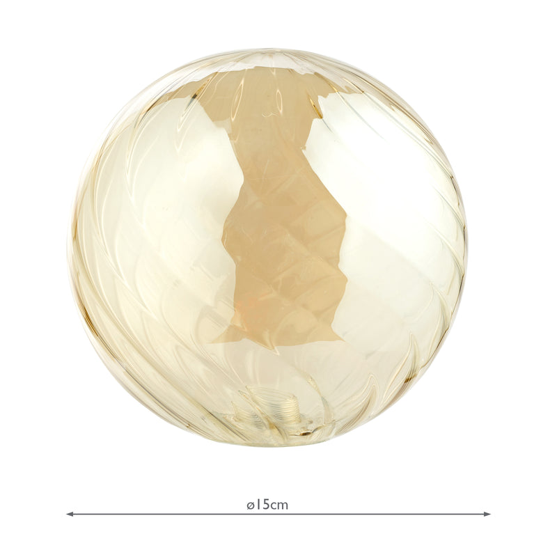Dar Lighting Mix & Match Twisted Style Amber Glass G9 15cm • GL26