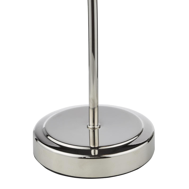 Dar Lighting Glynis Table Lamp Polished Nickel and Smoked Ribbed Glass • GLY4238