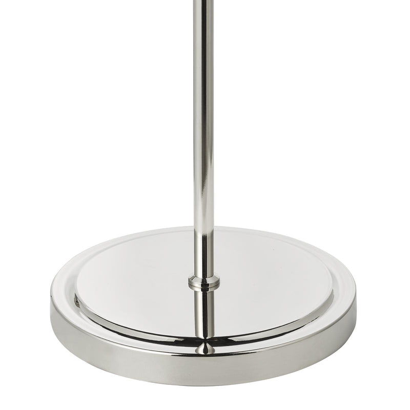 Dar Lighting Glynis Floor Lamp Polished Nickel and Smoked Ribbed Glass • GLY4938