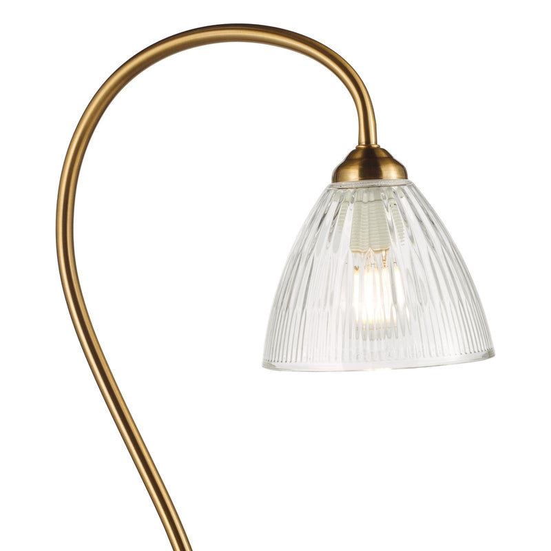 Dar Lighting Glynis Floor Lamp Antique Bronze and Ribbed Glass • GLY4963