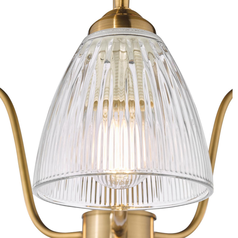 Dar Lighting Glynis 3 Light Semi-Flush Antique Bronze and Ribbed Glass • GLY5363
