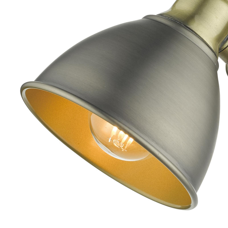 Dar Lighting Governor Single Wall Spotlight Antique Chrome & Brass • GOV0761