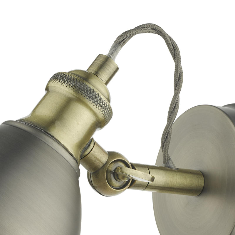 Dar Lighting Governor Single Wall Spotlight Antique Chrome & Brass • GOV0761