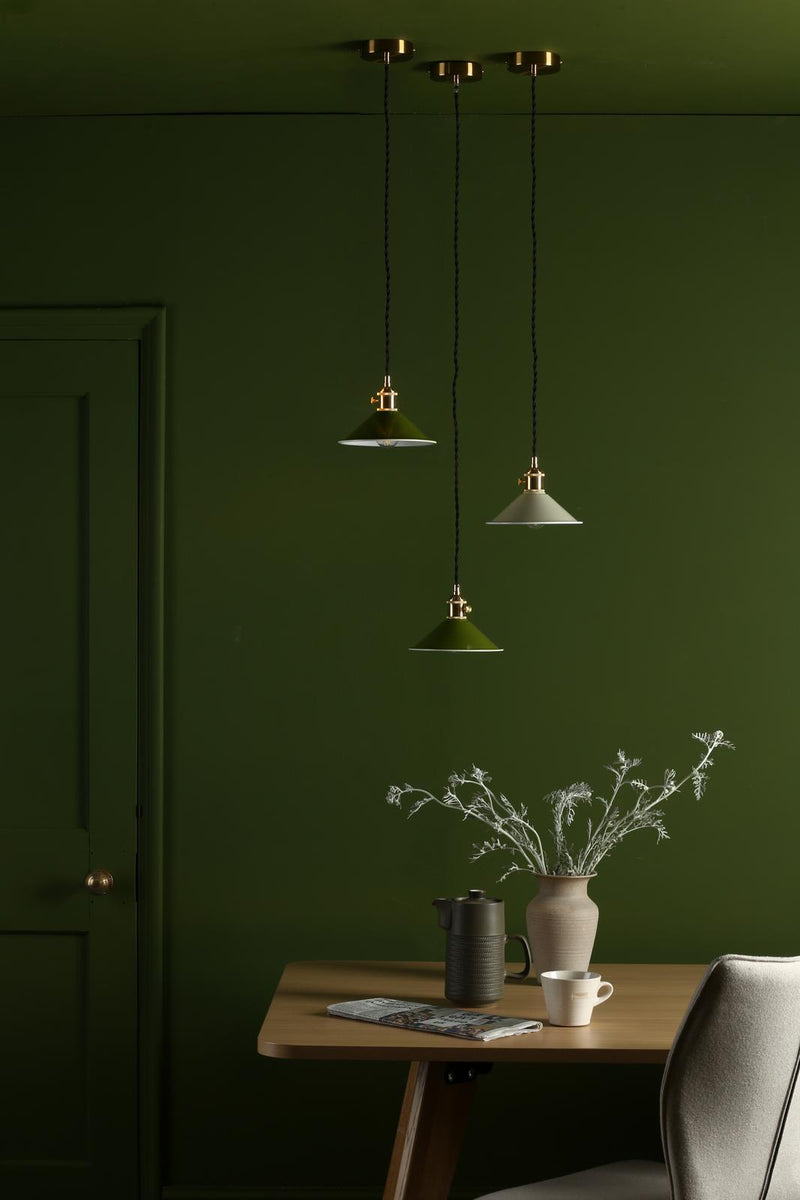 Dar Lighting Hadano 1 Light Pendant Natural Brass With Cashmere Shade • HAD0140-06