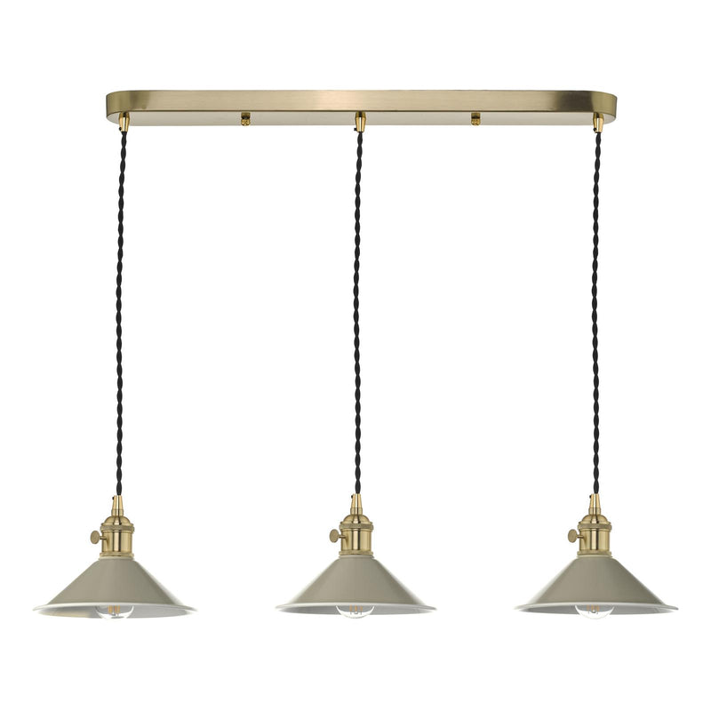 Dar Lighting Hadano 3 Light Brass Suspension With Cashmere Shades • HAD3640-06