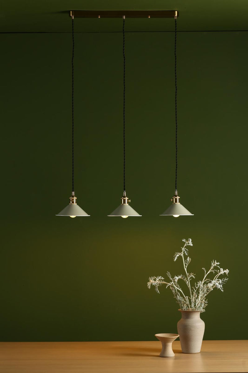 Dar Lighting Hadano 3 Light Brass Suspension With Cashmere Shades • HAD3640-06
