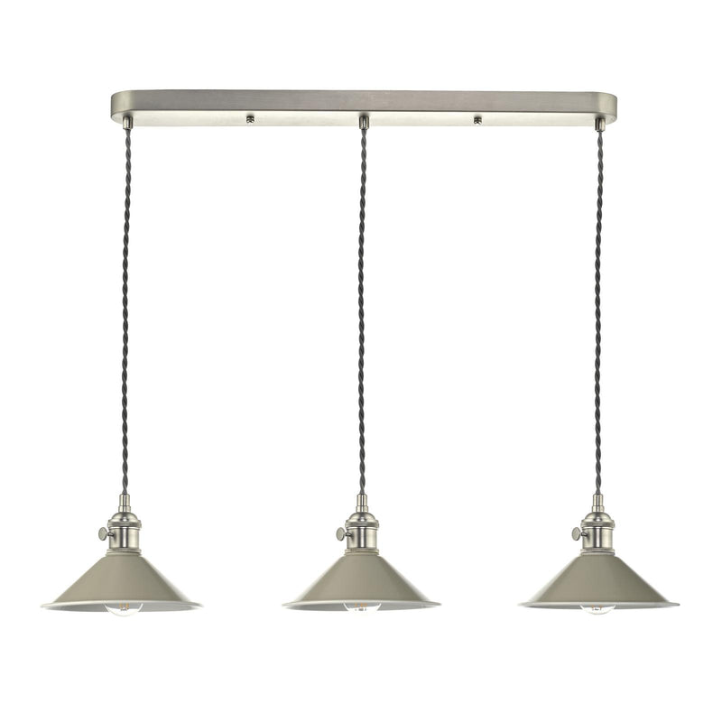 Dar Lighting Hadano 3 Light Antique Chrome Suspension With Cashmere Shades • HAD3661-06