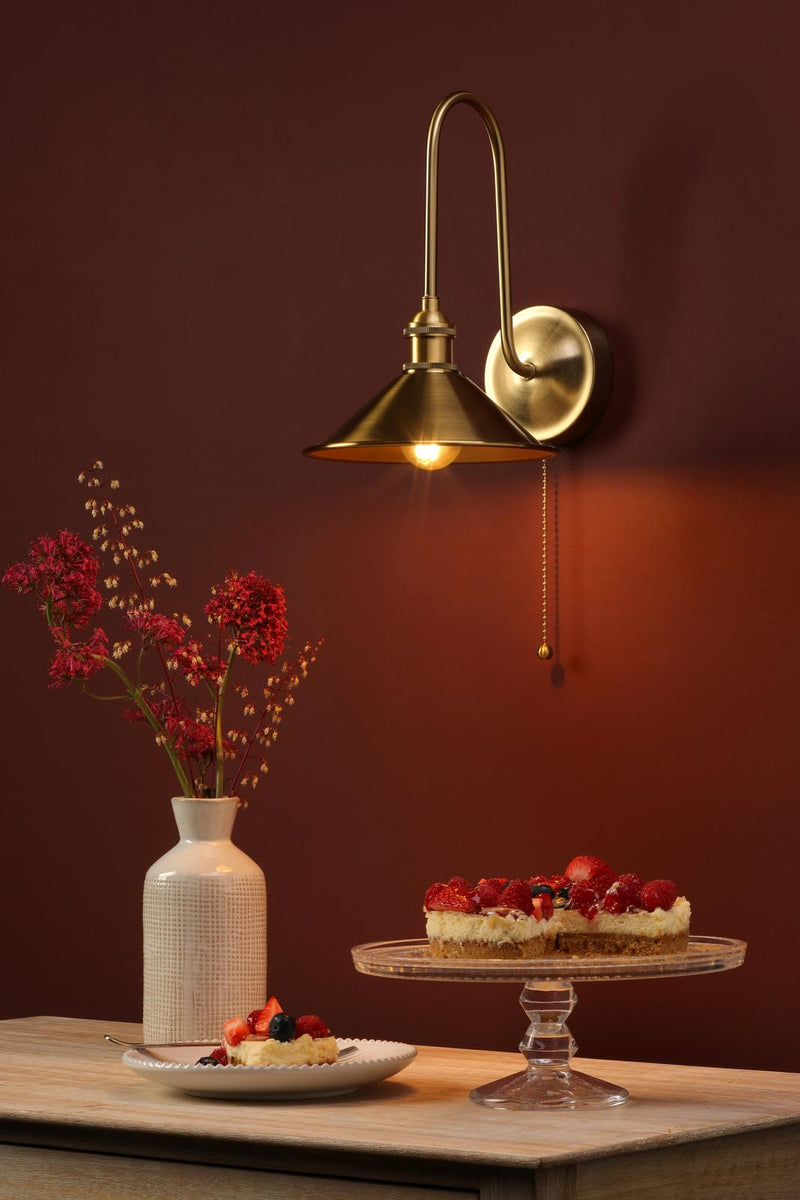 Dar Lighting Hadano Wall Light Natural Brass and Aged Brass • HAD7140-01