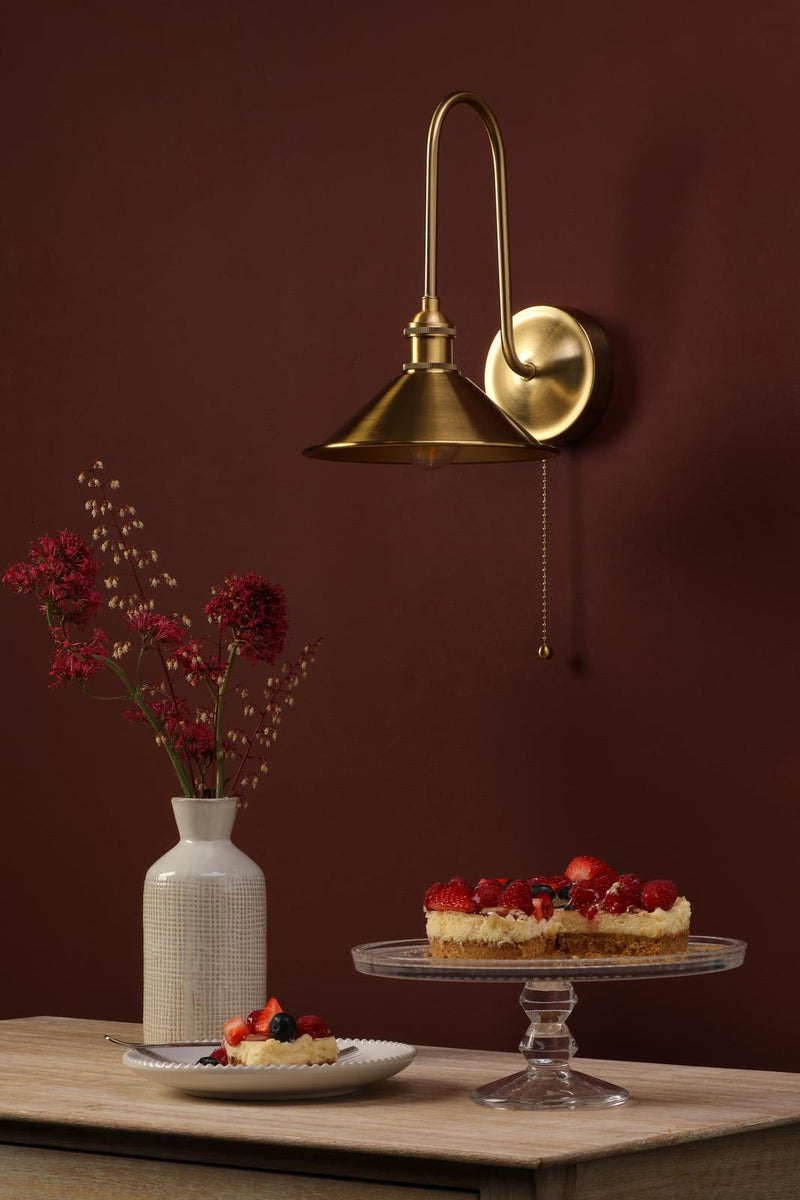 Dar Lighting Hadano Wall Light Natural Brass and Aged Brass • HAD7140-01
