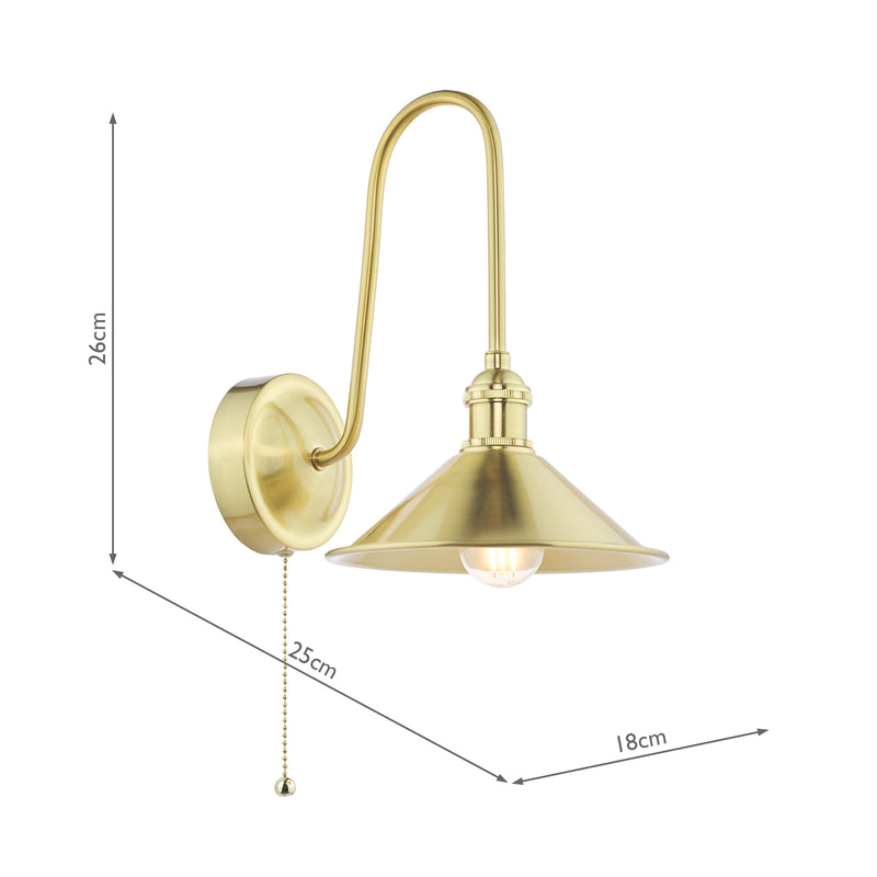 Dar Lighting Hadano Wall Light Natural Brass and Aged Brass • HAD7140-01
