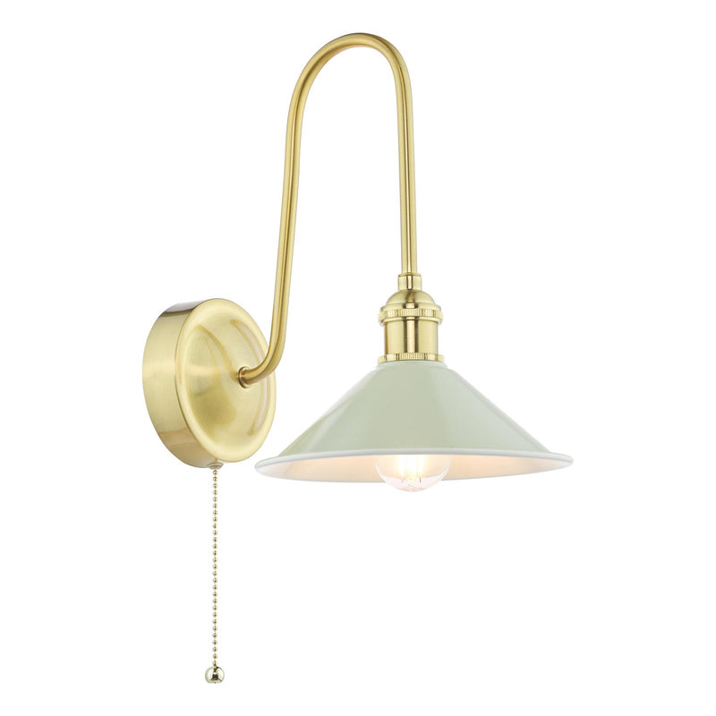 Dar Lighting Hadano Wall Light Natural Brass and Matt Taupe • HAD7140-06
