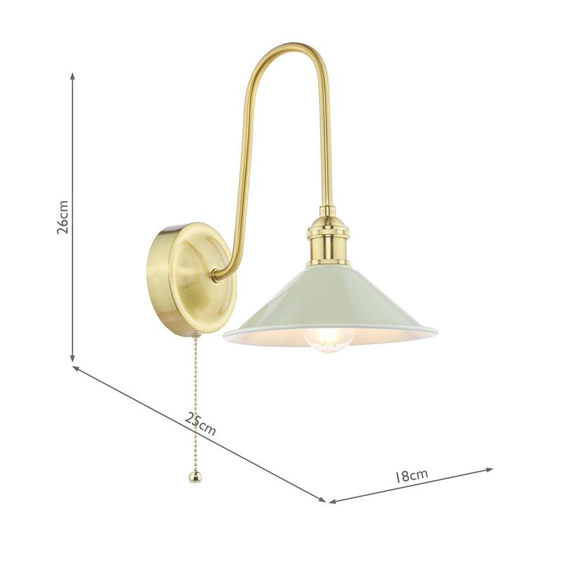 Dar Lighting Hadano Wall Light Natural Brass and Matt Taupe • HAD7140-06