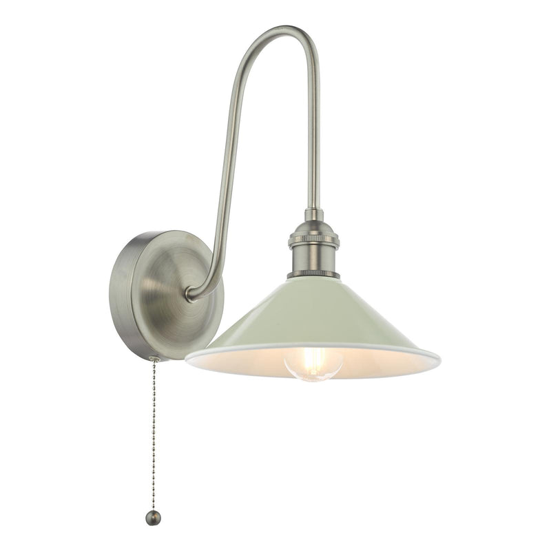 Dar Lighting Hadano Wall Light Antique Chrome and Matt Taupe • HAD7161-06