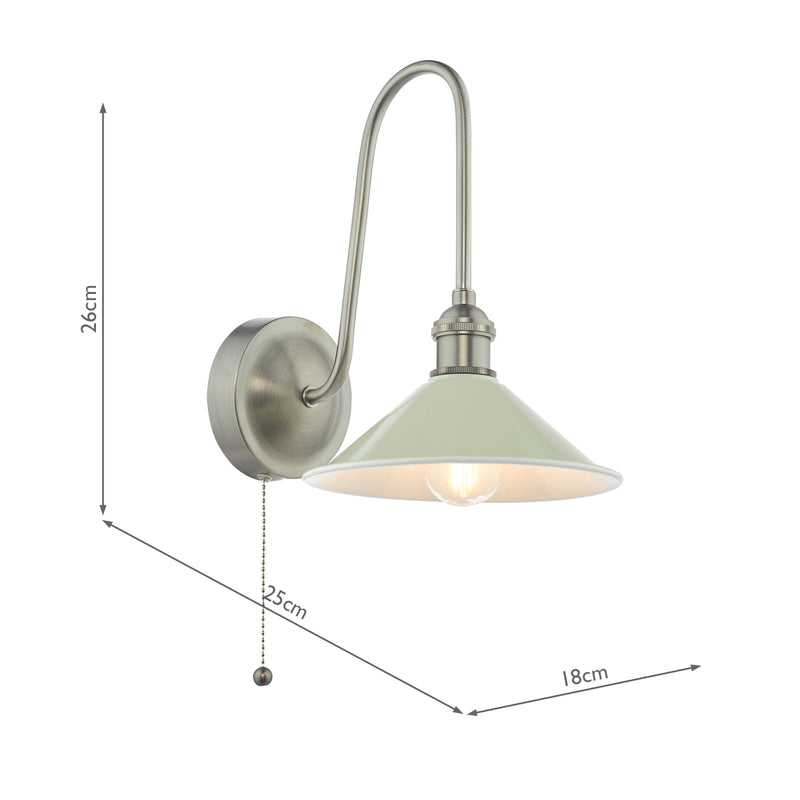 Dar Lighting Hadano Wall Light Antique Chrome and Matt Taupe • HAD7161-06