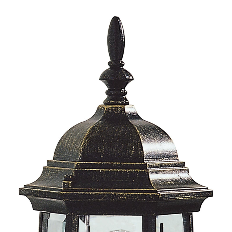 Dar Lighting Hambro Outdoor Wall Light Black/Gold Glass IP43 • HAM162235