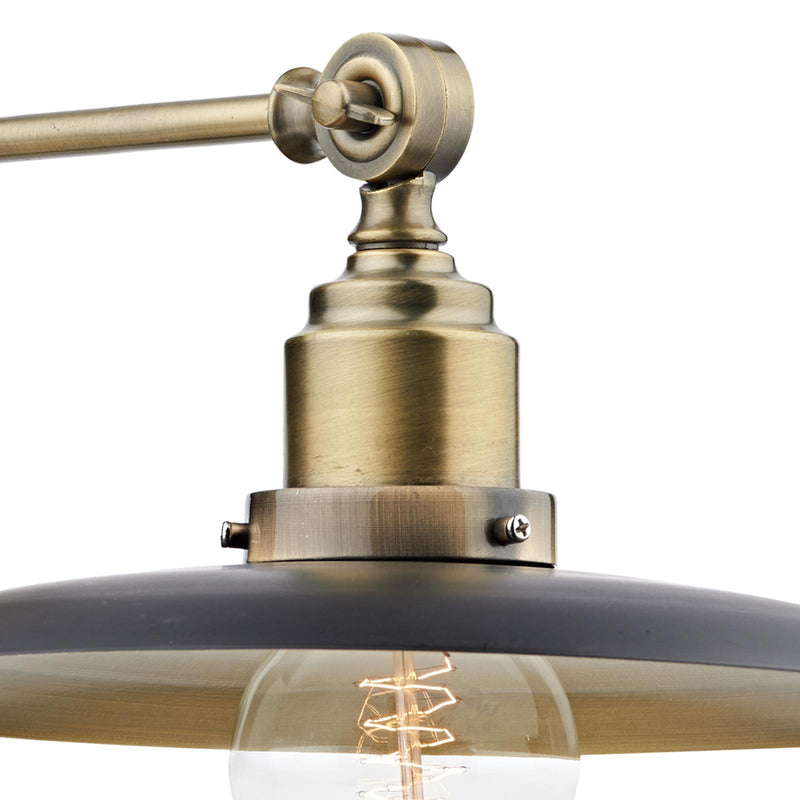 Dar Lighting Hannover 1 Light Wall Bracket Black Antique Brass • HAN0754