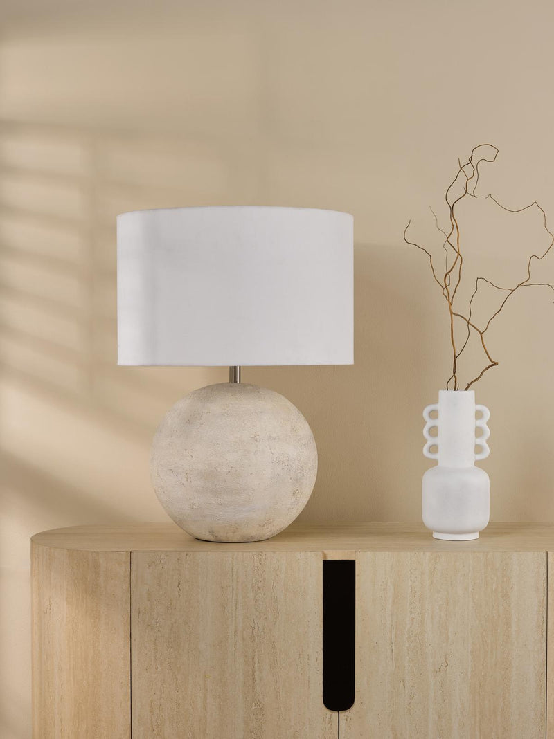 Dar Lighting Havana Ceramic Table Lamp Natural Finish With Shade • HAV4229