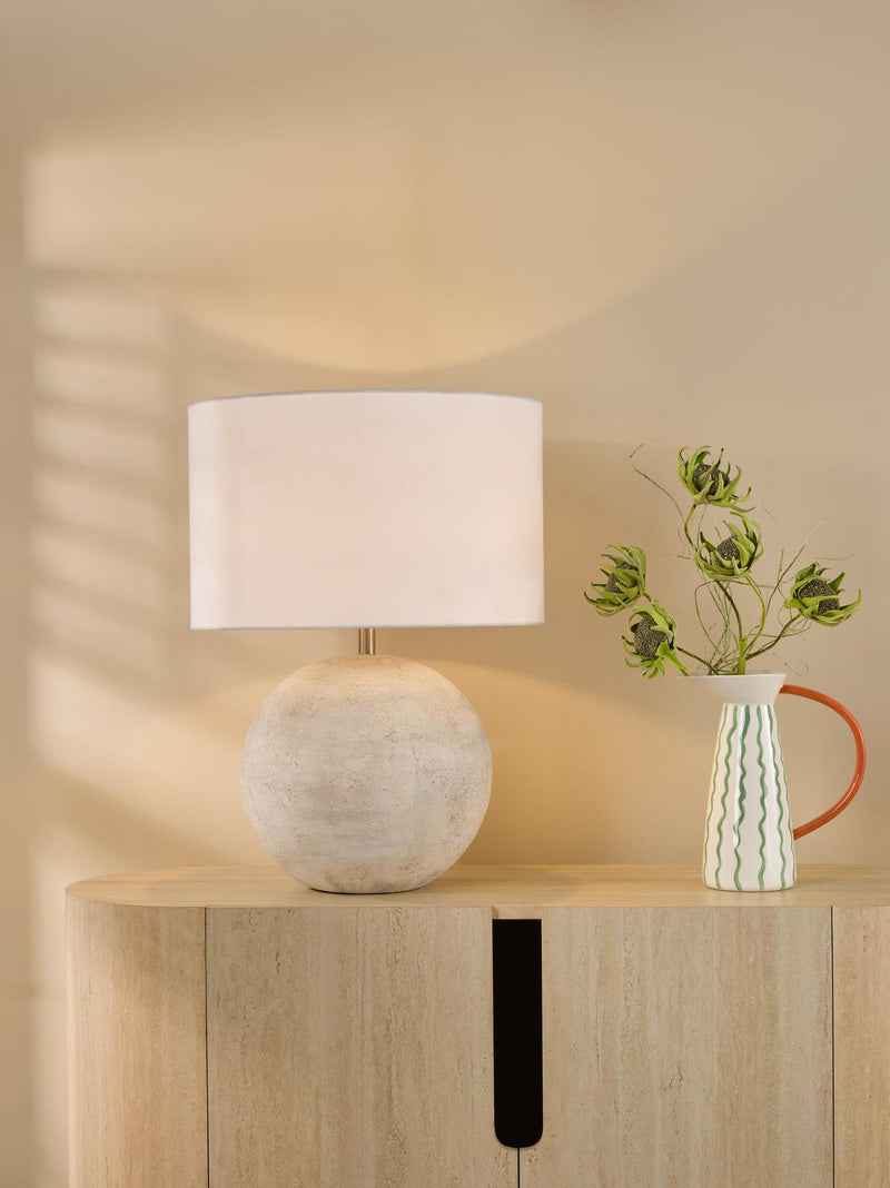 Dar Lighting Havana Ceramic Table Lamp Natural Finish With Shade • HAV4229