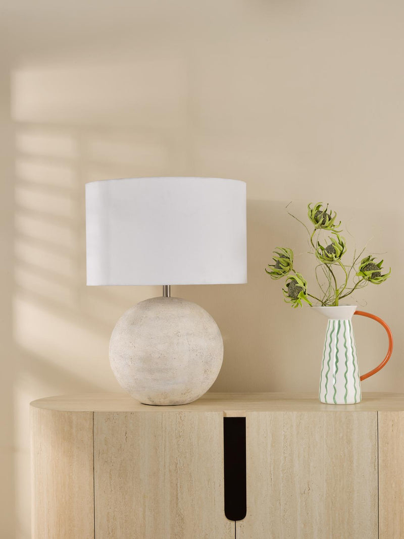 Dar Lighting Havana Ceramic Table Lamp Natural Finish With Shade • HAV4229