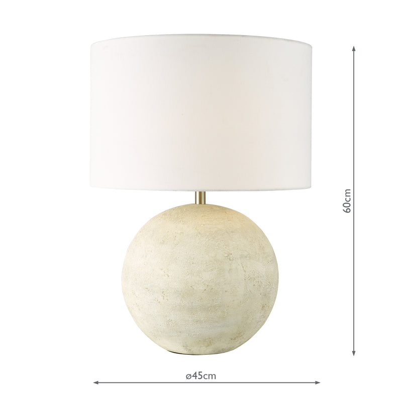 Dar Lighting Havana Ceramic Table Lamp Natural Finish With Shade • HAV4229