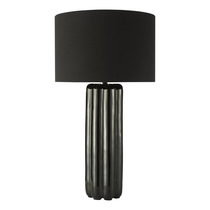 Dar Lighting Hebron Table Lamp Black With Shade • HEB4222
