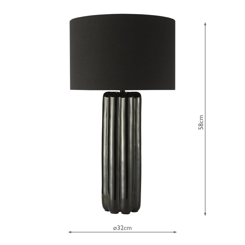 Dar Lighting Hebron Table Lamp Black With Shade • HEB4222
