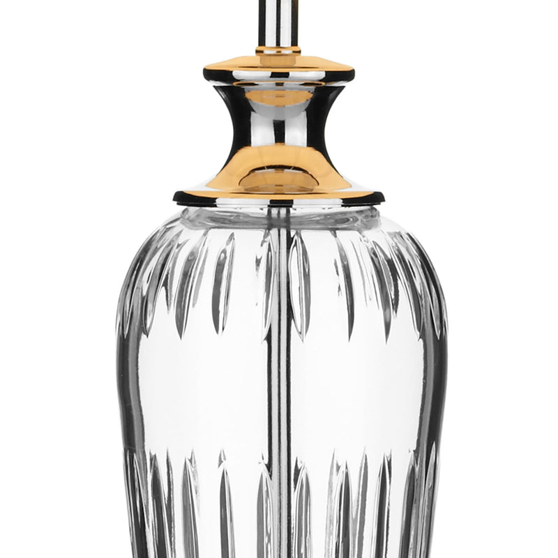 Dar Lighting Hinton Table Lamp Polished Chrome Crystal With Shade • HIN4208