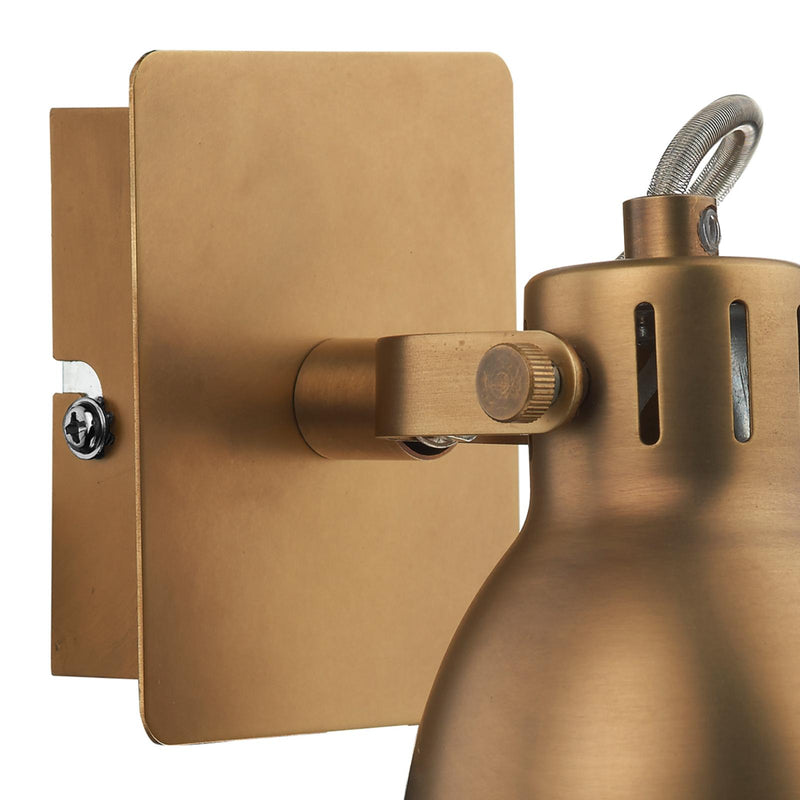 Dar Lighting Idaho Single Wall Spotlight Natural Brass • IDA0775