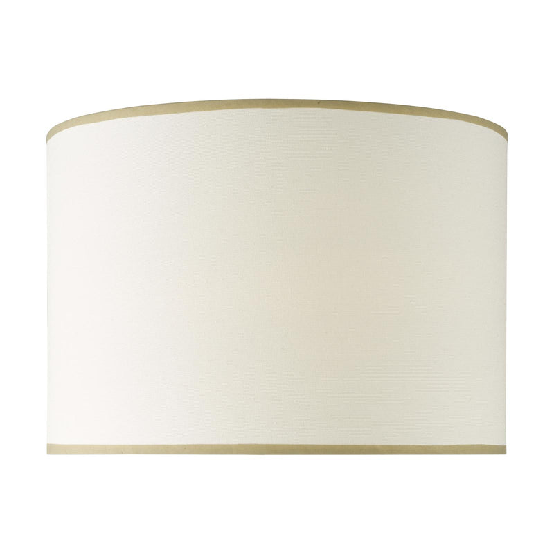 Dar Lighting Idella White Linen Drum Shade 36cm 36cm • IDE142