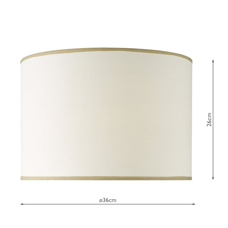 Dar Lighting Idella White Linen Drum Shade 36cm 36cm • IDE142