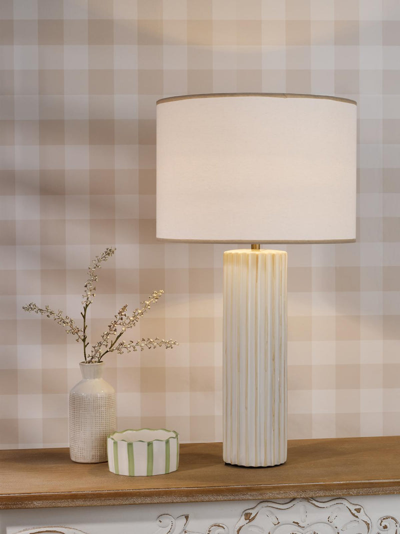 Dar Lighting Idella Table Lamp Taupe With Shade • IDE4229