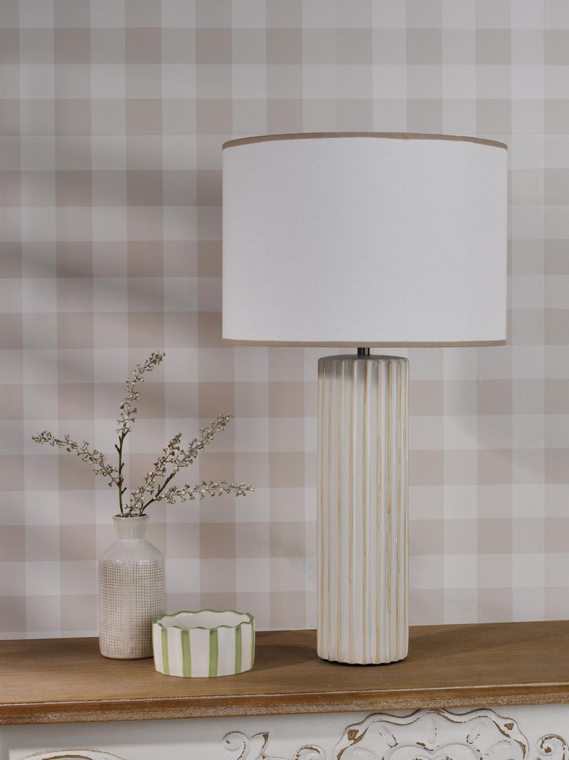 Dar Lighting Idella Table Lamp Taupe With Shade • IDE4229