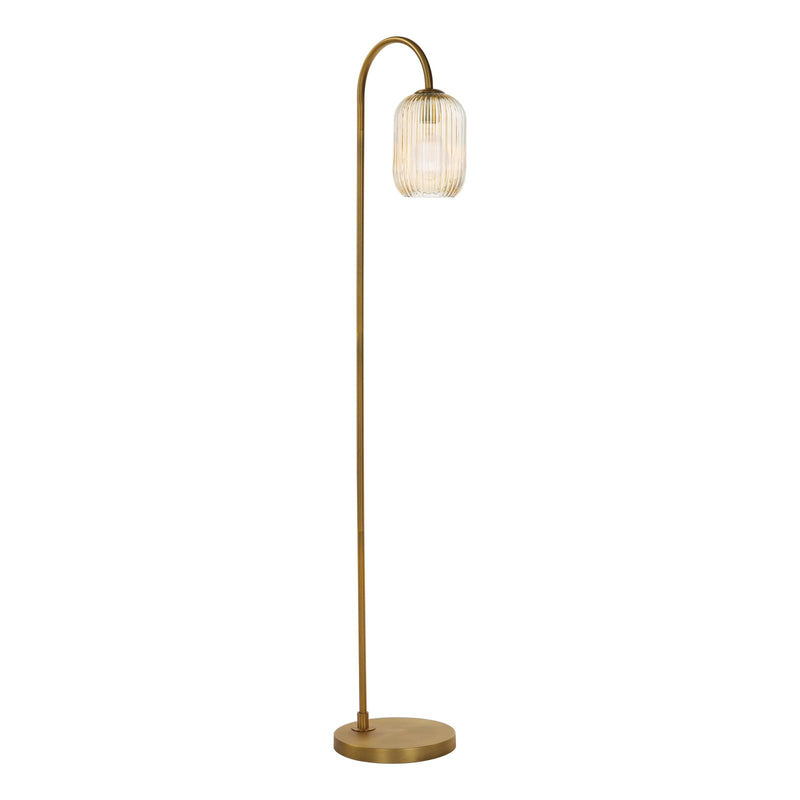 Dar Lighting Idra Floor Lamp Aged Bronze and Champagne Ribbed Glass • IDR4963-SAW6506
