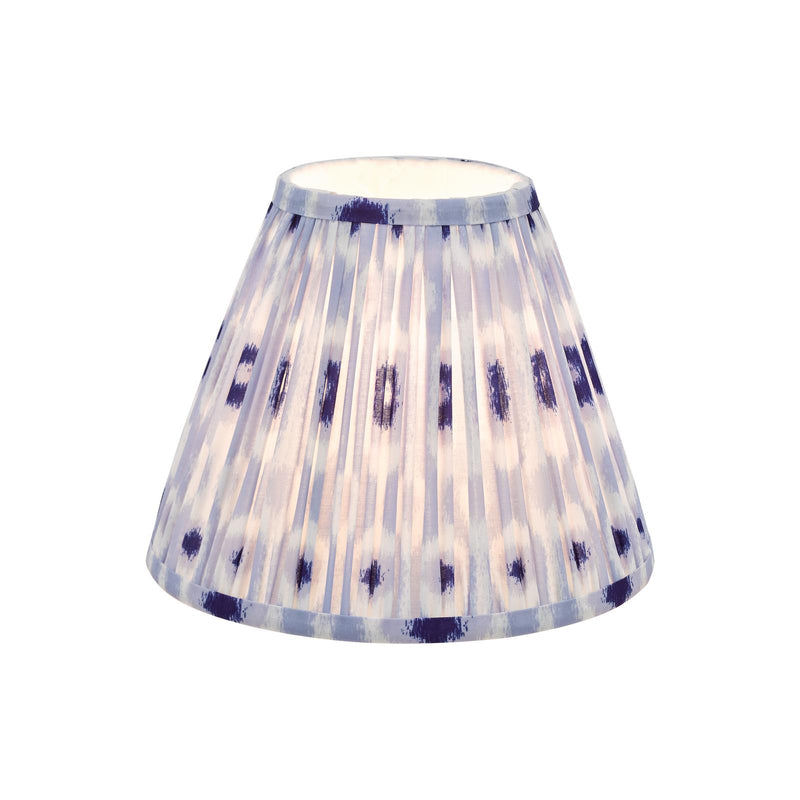 Dar Lighting Ikat Blue Cotton Empire Shade 25cm 25cm • IKA1023