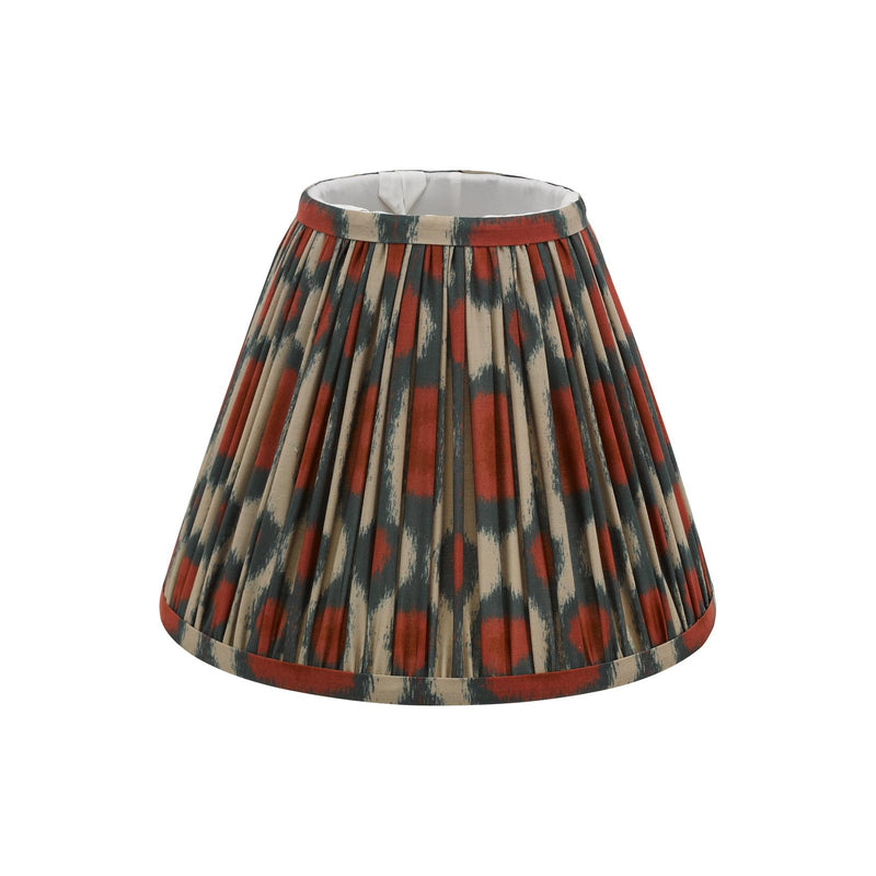 Dar Lighting Ikat Red Cotton Empire Shade 25cm 25cm • IKA1025