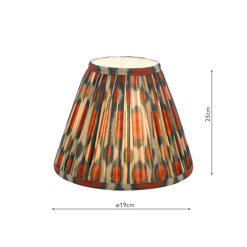 Dar Lighting Ikat Red Cotton Empire Shade 25cm 25cm • IKA1025
