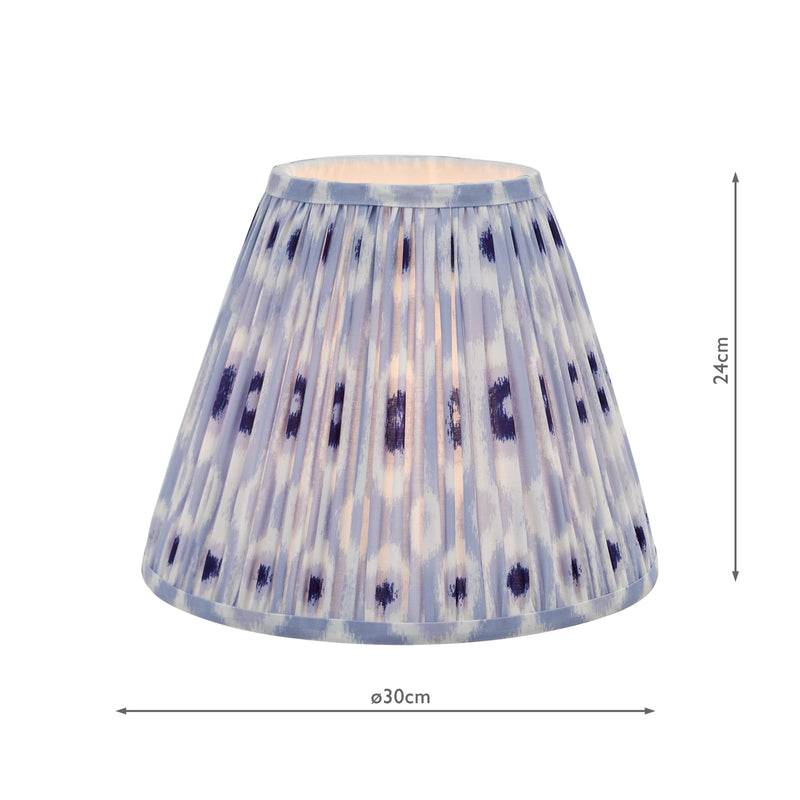 Dar Lighting Ikat Blue Cotton Empire Shade 30cm 30cm • IKA1223