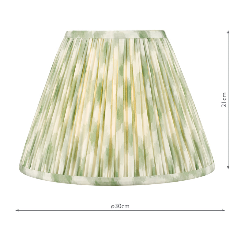 Dar Lighting Ikat Green Cotton Empire Shade 30cm 30cm • IKA1224