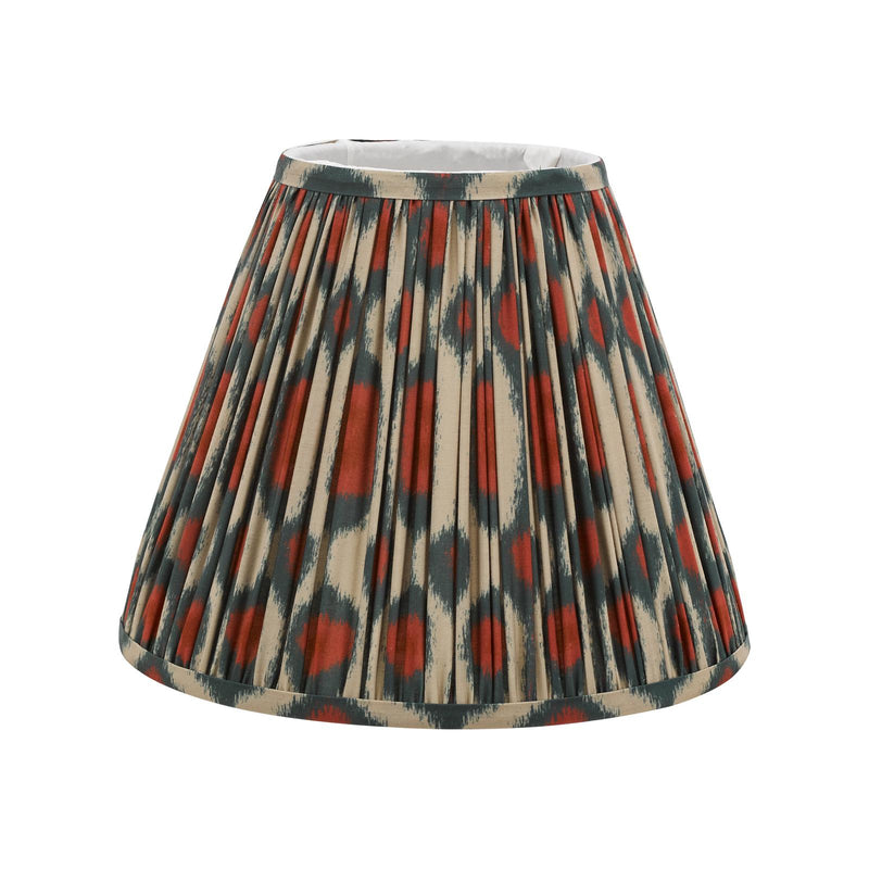 Dar Lighting Ikat Red Cotton Empire Shade 30cm 30cm • IKA1225