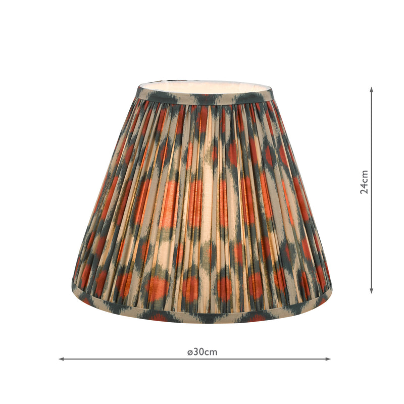 Dar Lighting Ikat Red Cotton Empire Shade 30cm 30cm • IKA1225