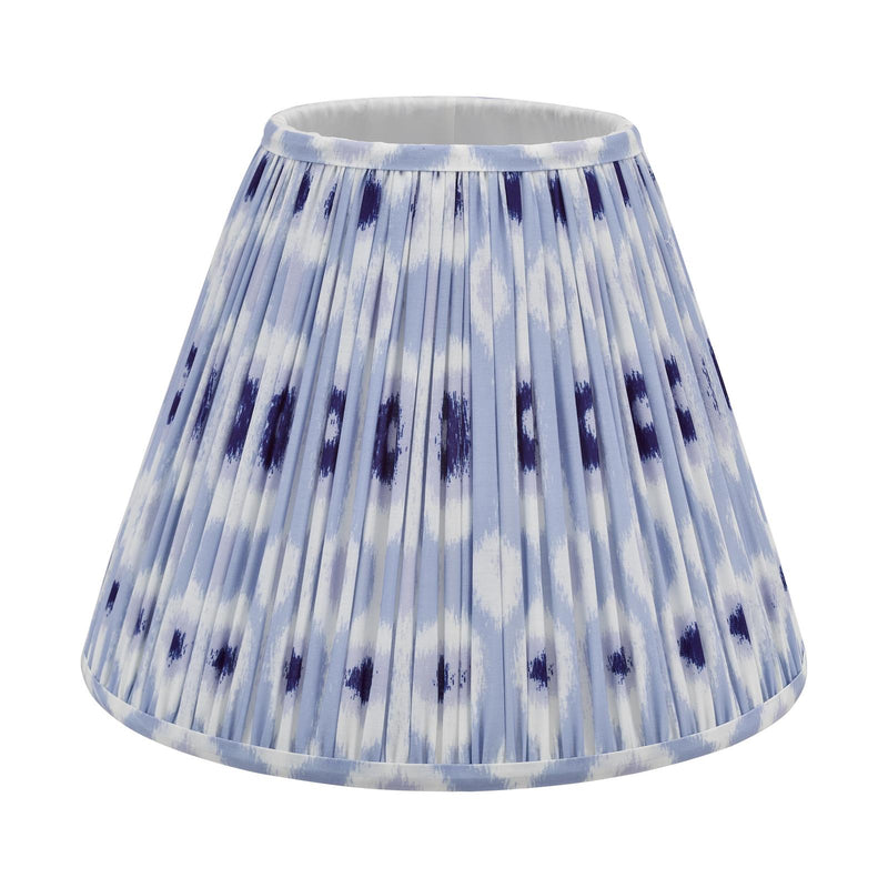 Dar Lighting Ikat Blue Cotton Empire Shade 35cm 35cm • IKA1423