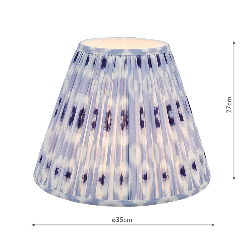 Dar Lighting Ikat Blue Cotton Empire Shade 35cm 35cm • IKA1423