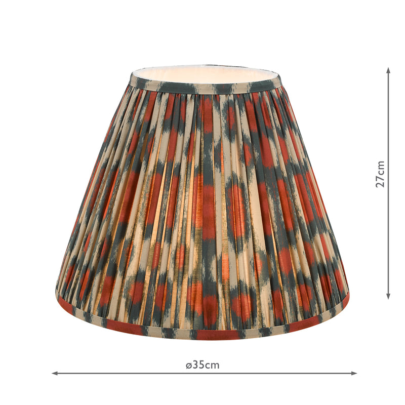 Dar Lighting Ikat Red Cotton Empire Shade 35cm 35cm • IKA1425