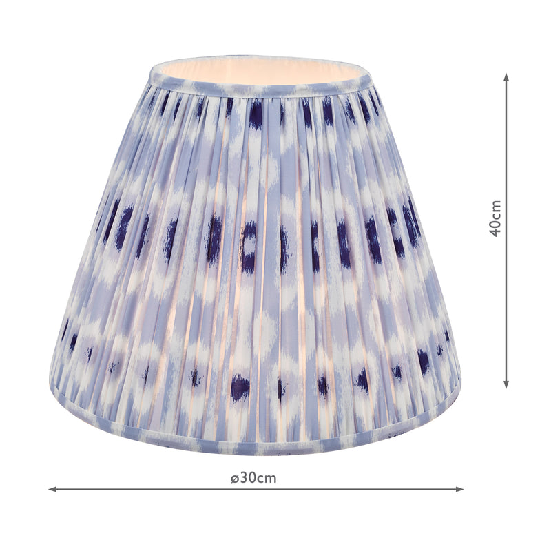 Dar Lighting Ikat Blue Cotton Empire Shade 40cm 40cm • IKA1623