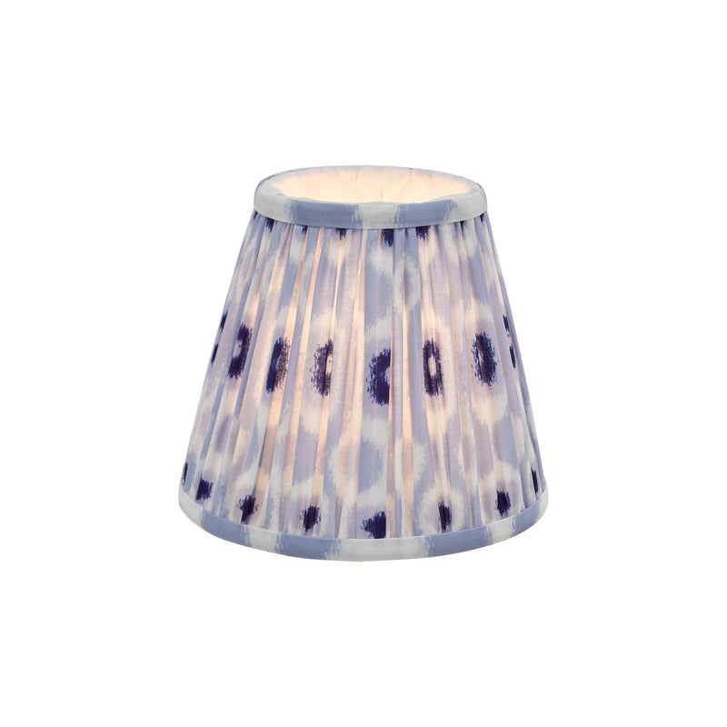 Dar Lighting Ikat Blue Cotton Empire Shade 15cm 15cm • IKA2623