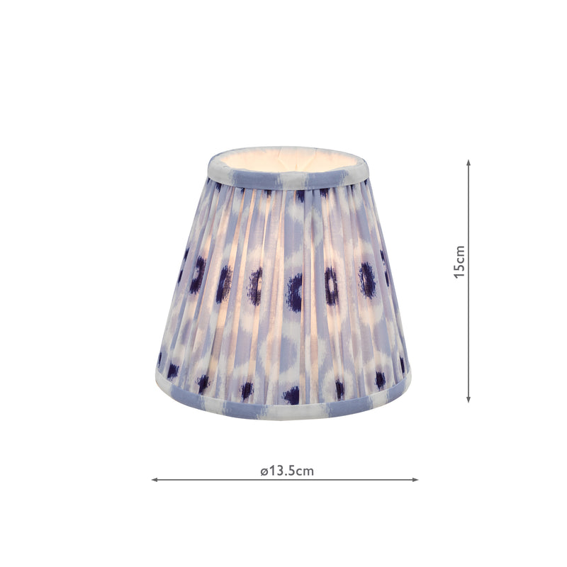 Dar Lighting Ikat Blue Cotton Empire Shade 15cm 15cm • IKA2623