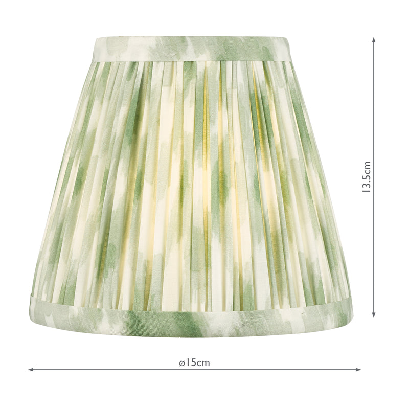 Dar Lighting Ikat Green Cotton Empire Shade 15cm 15cm • IKA2624